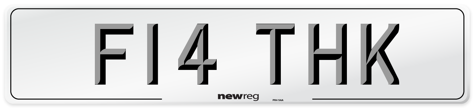 F14 THK Number Plate from New Reg